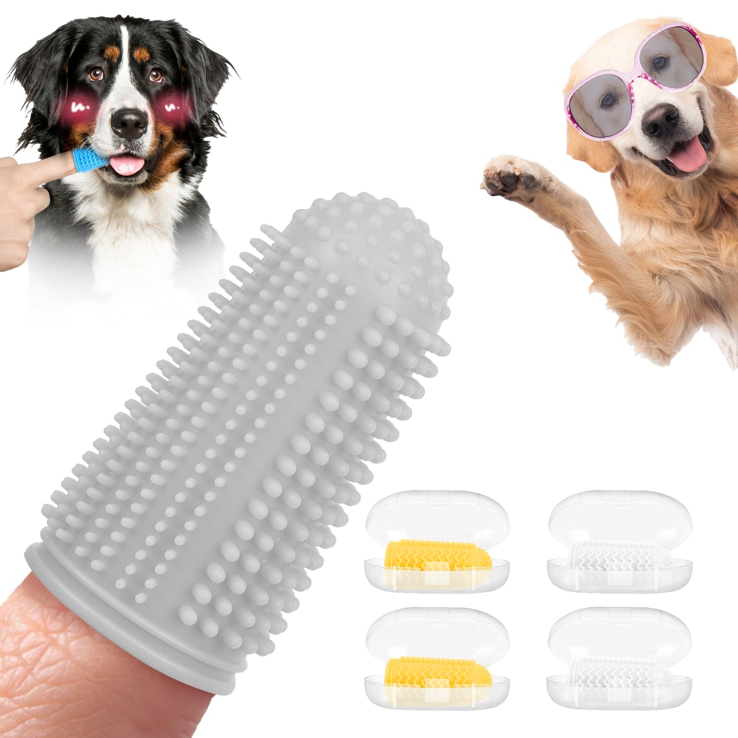 Gentle Dog Finger Toothbrush 4-Pack