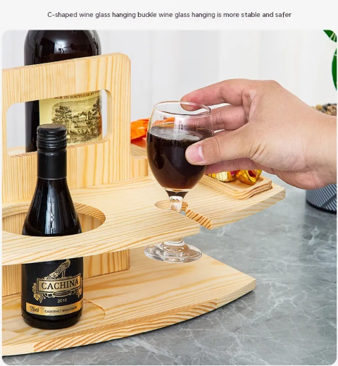 Portable Wine & Glass Holder Rack