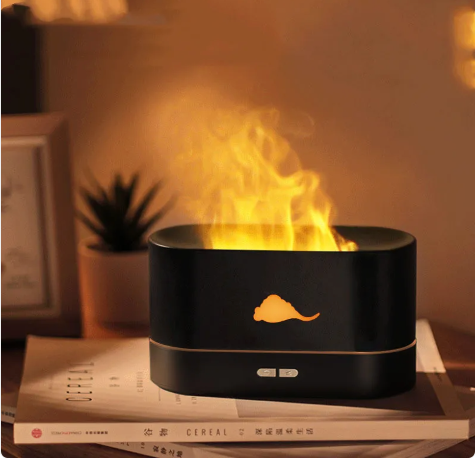 Cozy Flame Mist Humidifier with Aromatherapy