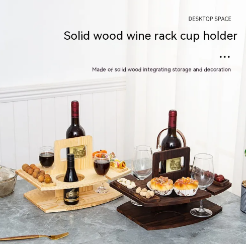 Portable Wine & Glass Holder Rack